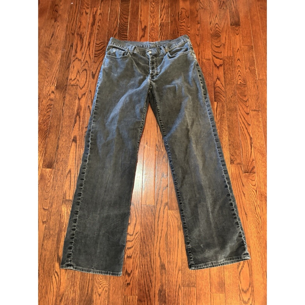 7 For All Mankind The Straight Corduroy Pants Mens 38 Gray Charcoal 5 Pocket